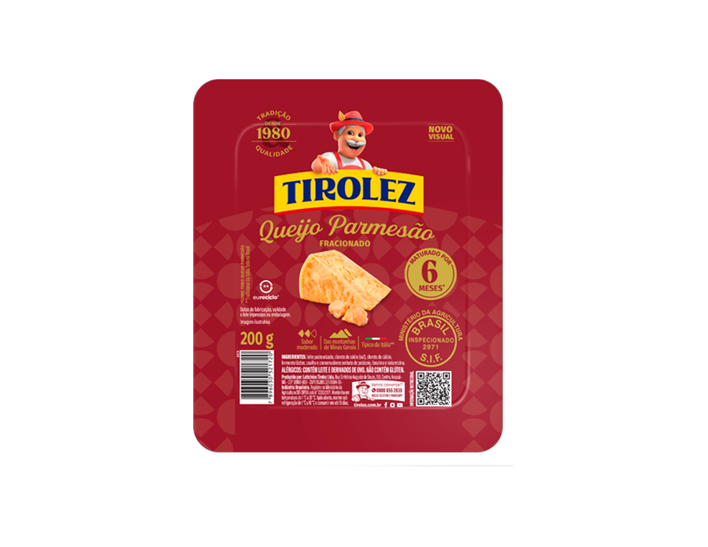 PARMESÃO FRACIONADO TIROLEZ 200 G (CX 24 UN)